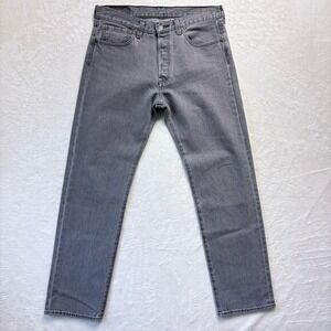 Levis Jeans Men Sz 31 x 30 Gray 501 Straight Leg Button‎ Fly Classic Denim